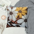 thumbnail image 2 of COMIO  Brown Floral Queen Pillow Cases Graffiti Flower Decorative Pillowcases Envelope Closure End Abstract Sunflower Botanical Print Pillow Covers Soft Comfy, 2 of 5
