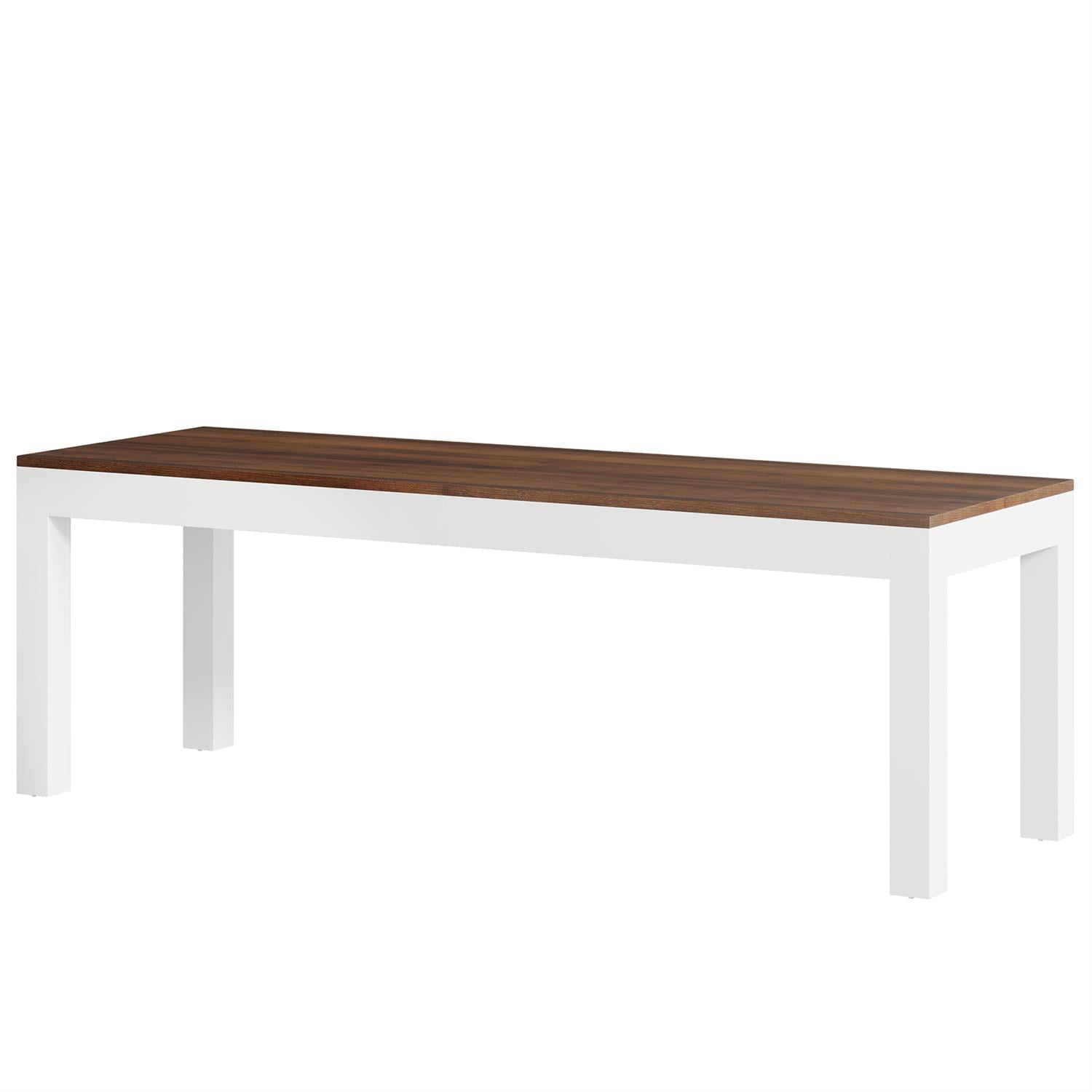 Demi Bonn 78" Modern Dual-Toned Desk, Extended Surface Workstation for Living Room, Stylish Home Office, Brown