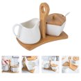 thumbnail image 2 of 1 Set Ceramic Sugar Jug Milk Pot Reasoning Storage Pot With Tray And Spoon, 2 of 4