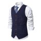 thumbnail image 5 of Mens Botón de la Camisa de la Moda Sólida Impresión Retro con Bolsillos, Tanques sin Mangas Blusa Poliéster, 5 of 9