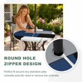 thumbnail image 4 of Round Outdoor Tablecloth with Umbrella Hole and Zipper, Navy Blue Black Grey Tablecloth with Elastic Waterproof, Modern Irregular Geometric Abstract Patio Table Covers for 36" - 44" Pool Tables, 4 of 9