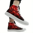 thumbnail image 6 of Coolcustomize Women's & Unisex Gothic Sneakers - Lightweight Skate Shoes with Red Skull & Black Gothic Pattern, Lace-Up High-top Casual Streetwear for Concerts, Halloween, Ladies' Casual Boots, 6 of 10