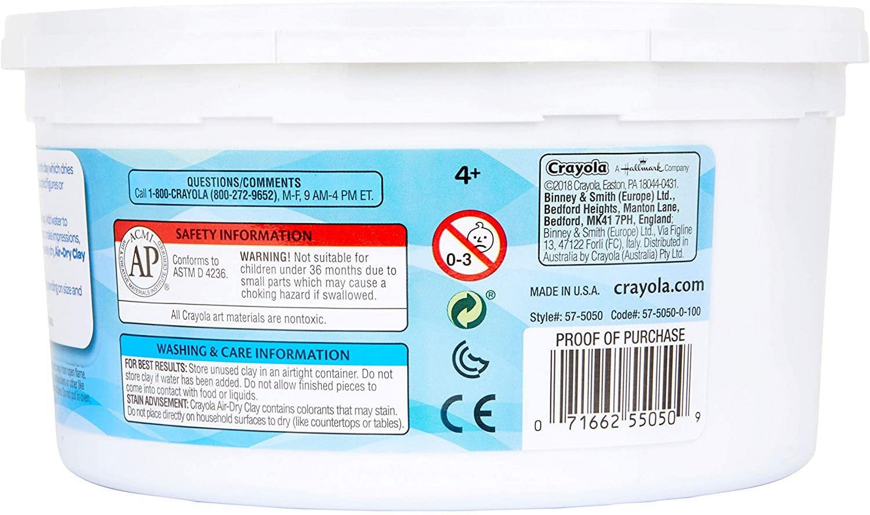 Crayola Air-Dry Clay, White, 2.5 Lb Resealable Bucket - image 3 of 11