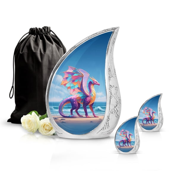 SABURIAL Dragon Urn - Small Funeral Urn For Men - Keepsake Cremation Urns For Adult Ashes Women - Combo Of 10 Inch & 3 Inch - Urns For Ashes Adult Male Large