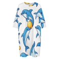 thumbnail image 4 of Dolphins Sleepshirts For Sleeping Travels Loose Sleepdress Pajama Dress Soft Nightdress Sleepwear, 4 of 7