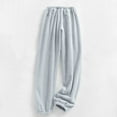 thumbnail image 5 of DDAPJ pyju Women's Fuzzy Plush Pajama Pants Drawstring Elastic Waist Comfy Lounge Sleep Bottoms with Pockets Light Gray L, 5 of 7