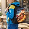 thumbnail image 3 of Jeiento Rugby Preschool Backpack for Toddler, American Flag 13.5 Inch Kids School Backpack for Boys 2-5, Lightweight Bookbag with 2 Front Zipper Pockets, 3 of 7