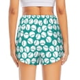 thumbnail image 4 of Goofa Green Baseball Printed Women 2 in 1 Running Shorts,Quick Dry Athletic Workout Shorts,High Waisted Athletic Shorts with Liner Pockets-Medium, 4 of 9