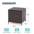 thumbnail image 5 of JOIVI Outdoor Wicker Side Table, All-weather Rattan Small Storage Box End Table, Square Resin Coffee Table with Iron Frame, Brown, 5 of 8
