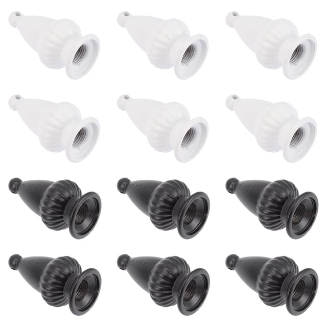 Milisten 12 Pcs Embouts de Lampe Embout de Lampe Bouton Noir Blanc Rond 4.5x0.98 Po
