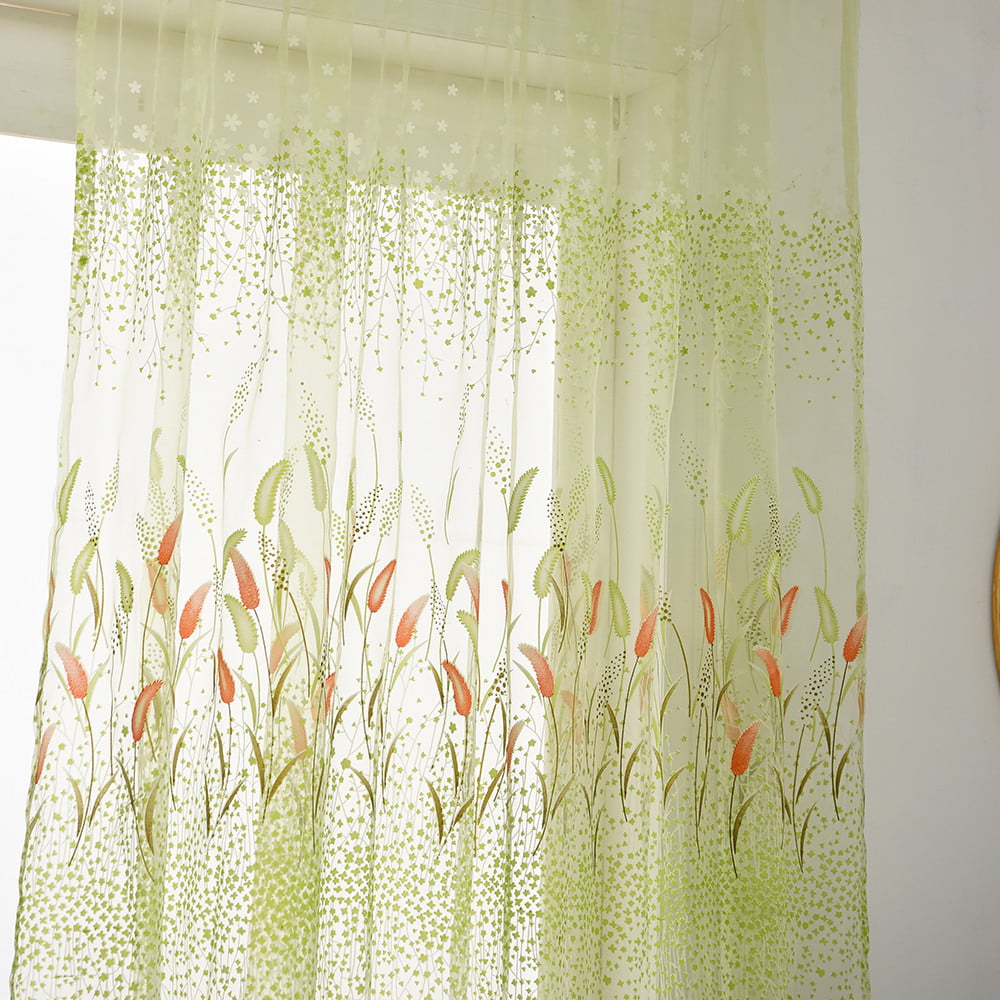 Wheat Sheer Curtain Tulle Window Treatment Voile Drape Valance Fabric Modern US 