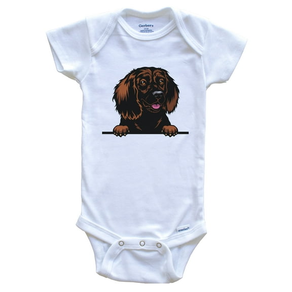 Field Spaniel Dog Breed Cute Baby Bodysuit, 0-3 months white