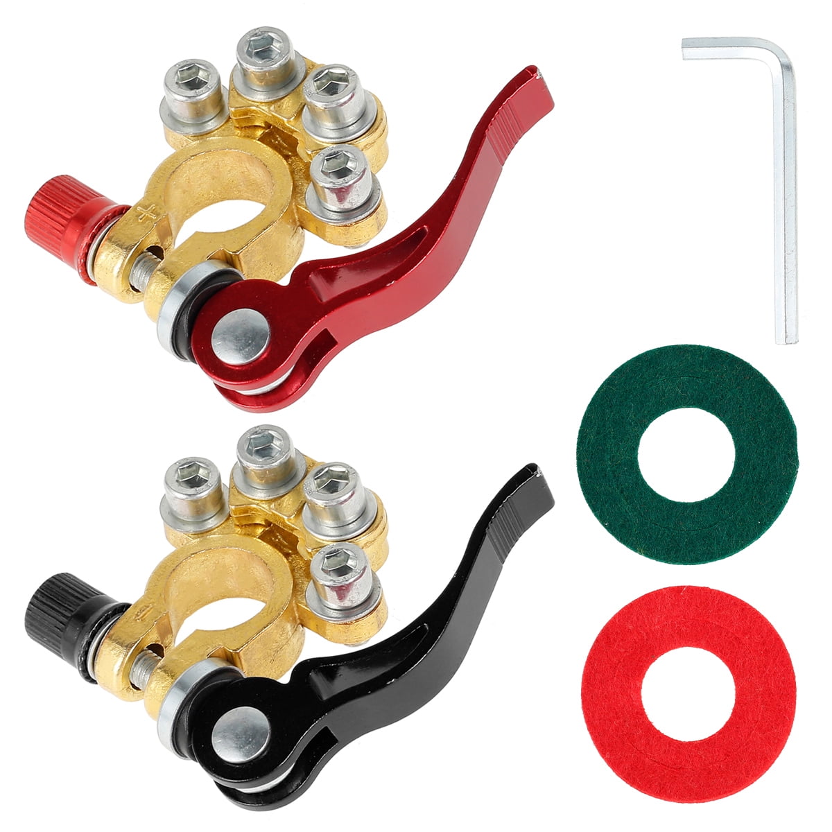 Eummy Battery Terminal Connectors 2PCS 12V 4 Way Positive Negative