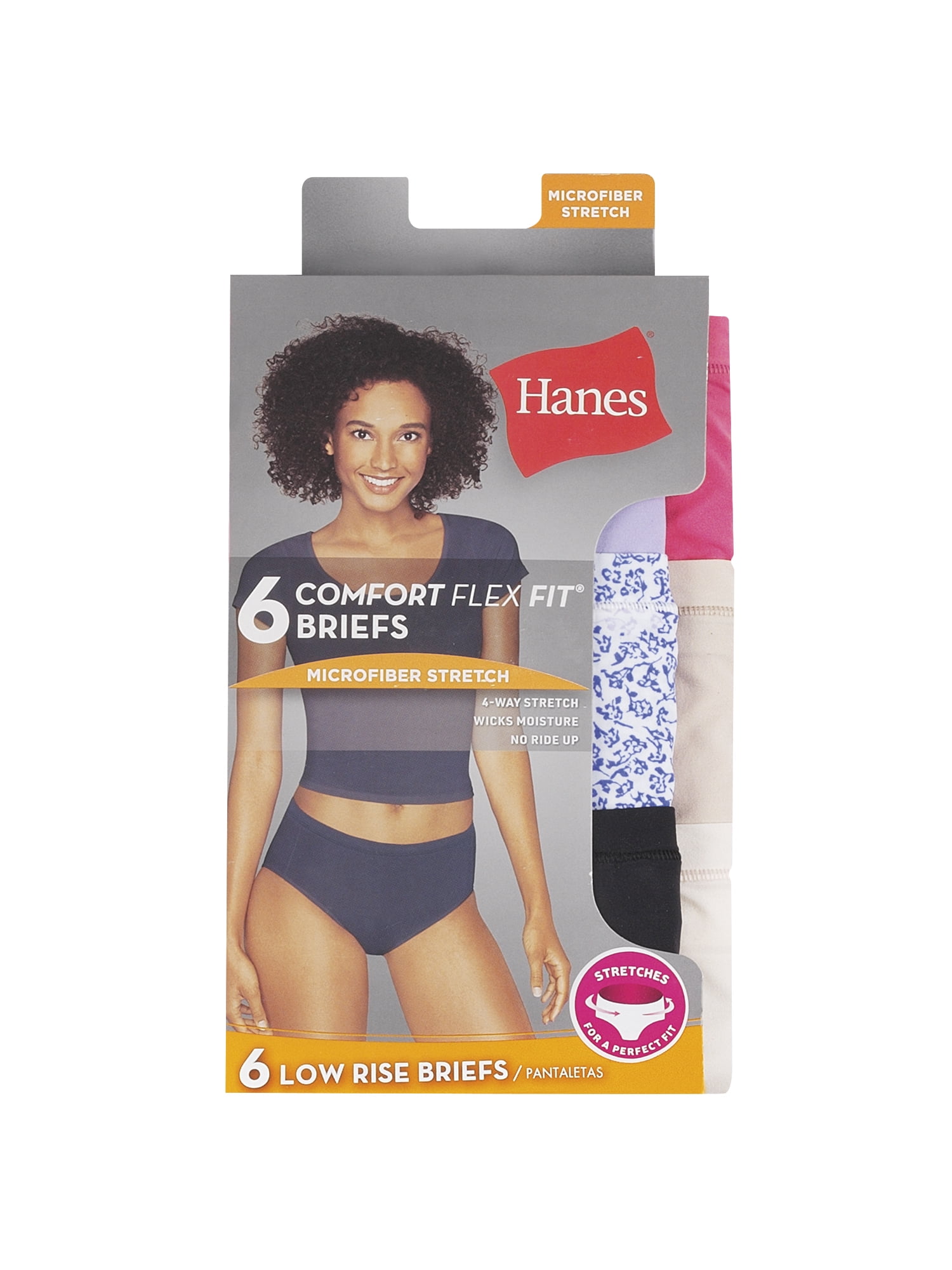 Hanes Women's Comfort Flex Fit Stretch Microfiber Bikini Underwear, 6-Pack