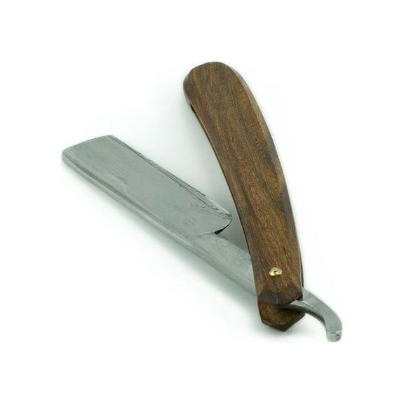 G.B.S Natural Wood Finish Scales 5/8" Straight Razor, Barber Approved Shaving Razor with Natural Wooden Handle and Stainless Steel for Beard Shaping, Enjoy the Vintage Shave