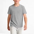 thumbnail image 3 of BXJX Boys Cotton T-Shirts Size 8, Summer Crew Neck Casual Short Sleeves Kids Tees with Pocket Gray Size 5-15 T, 3 of 7