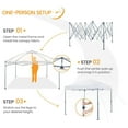 thumbnail image 6 of WDZS 12x12 Pop Up Canopy Easy Set-up Tent, Portable Outdoor Canopy Instant Tent, Commercial Gazebo with Wheeled Carry Bag & 4 Sandbags for Home, Party & Outdoor Activities, White, 6 of 9