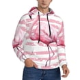 thumbnail image 2 of Picia Flamingo Pattern Casual Men's Hoodie - Lightweight Hooded Sweatshirt with Kangaroo Pocket, Comfortable Pullover for Everyday, Travel-3X-Large, 2 of 7