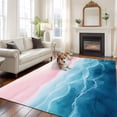 thumbnail image 2 of 5'x7' Area Rugs, Blue Pink Coastal Indoor Outdoor Area Rug for Living Room Bedroom, Summer Beach Nautical Seaside Washable Bathroom Rugs Kitchen Floor Carpet Mats Home Decor Aesthetic, 2 of 8