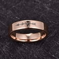 thumbnail image 5 of 6mm Women's Rose Gold Wedding Band Tungsten Ring Engraved with Love and Arrow Flat Edges, 5 of 6