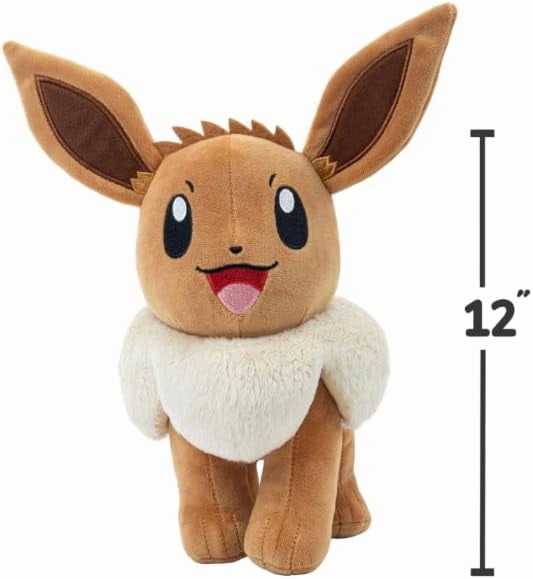 Pokemon 12" Large Eevee Plush - Officially Licensed - Let's Go Starter Figure - Authentic Soft 12-inch Stuffed Animal Toy - Gift for Kids, Boys, Girls - 2+