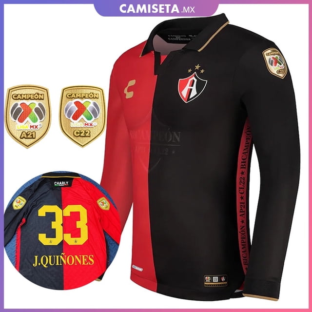 2022/23 Atlas Jersey Campeon Edición Conmemorativa Manga Larga Camiseta de Fútbol Personalización Nombre Númeropangjing