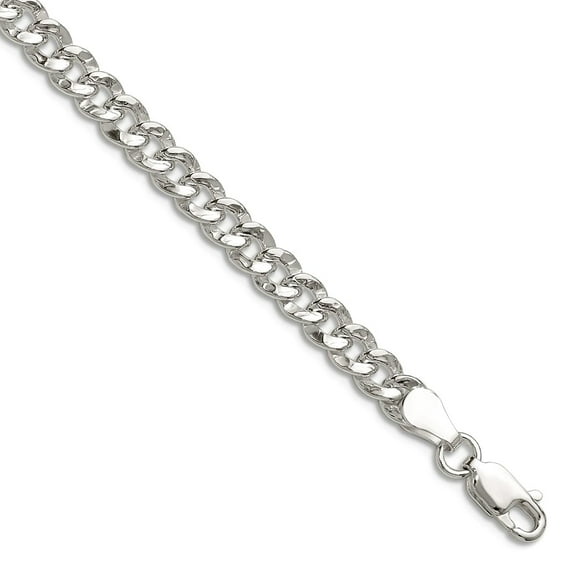925 Sterling Silver 4.75mm Hammered Curb Chain Necklace 24 Inch Chain Necklace for Women and Men