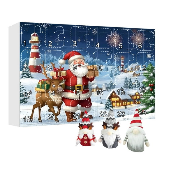 Staron Christmas Gnome Advent Calendar 2024, Gnome Advent Calendar 2024 Adult Kids, Christmas Advent Calendar 2024 with Collectible Gnome Plush Dolls Toy, 24 Day Christmas Gnome Advent Calendar