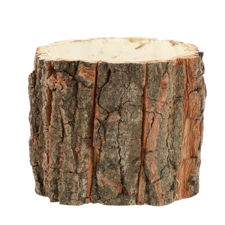 Bestonzon Planter Flower Wooden Pot Succulent Stump Log Barkvase Woodcontainer Tree Pots Rustic Driftwood Planter Holder Pot