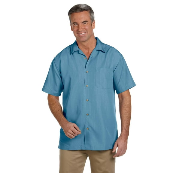 Harriton M560 Men'S Barbados Textured Camp Shirt
