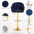 thumbnail image 6 of JONPONY Bar Stools Set of 4,Counter Height Kitchen Stools,Velvet Swivel Chair for Kitchen Island, Blue, 6 of 10