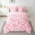 thumbnail image 3 of Manfei Western Cowgirl Cowboy 7-Piece Twin Bedding Sets, Tribal Hippie Bohemian Bedding Comforter Set, Pink Rustic Horse Reversible Sheet Sets, Breathable Home Decor, 3 of 8