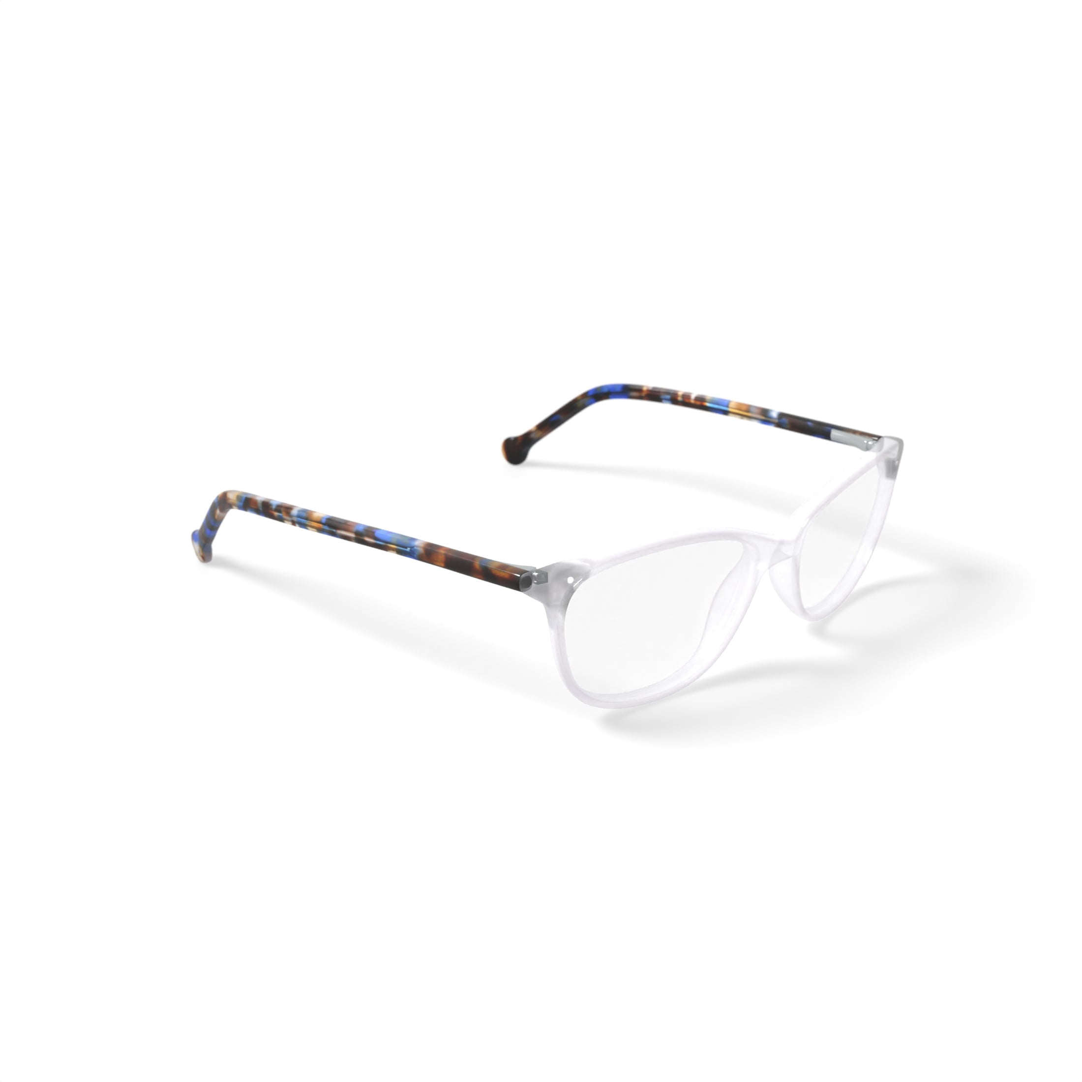 M America Women's MU216 Square Prescription Eyeglasses with Case, Crystal Tortoise