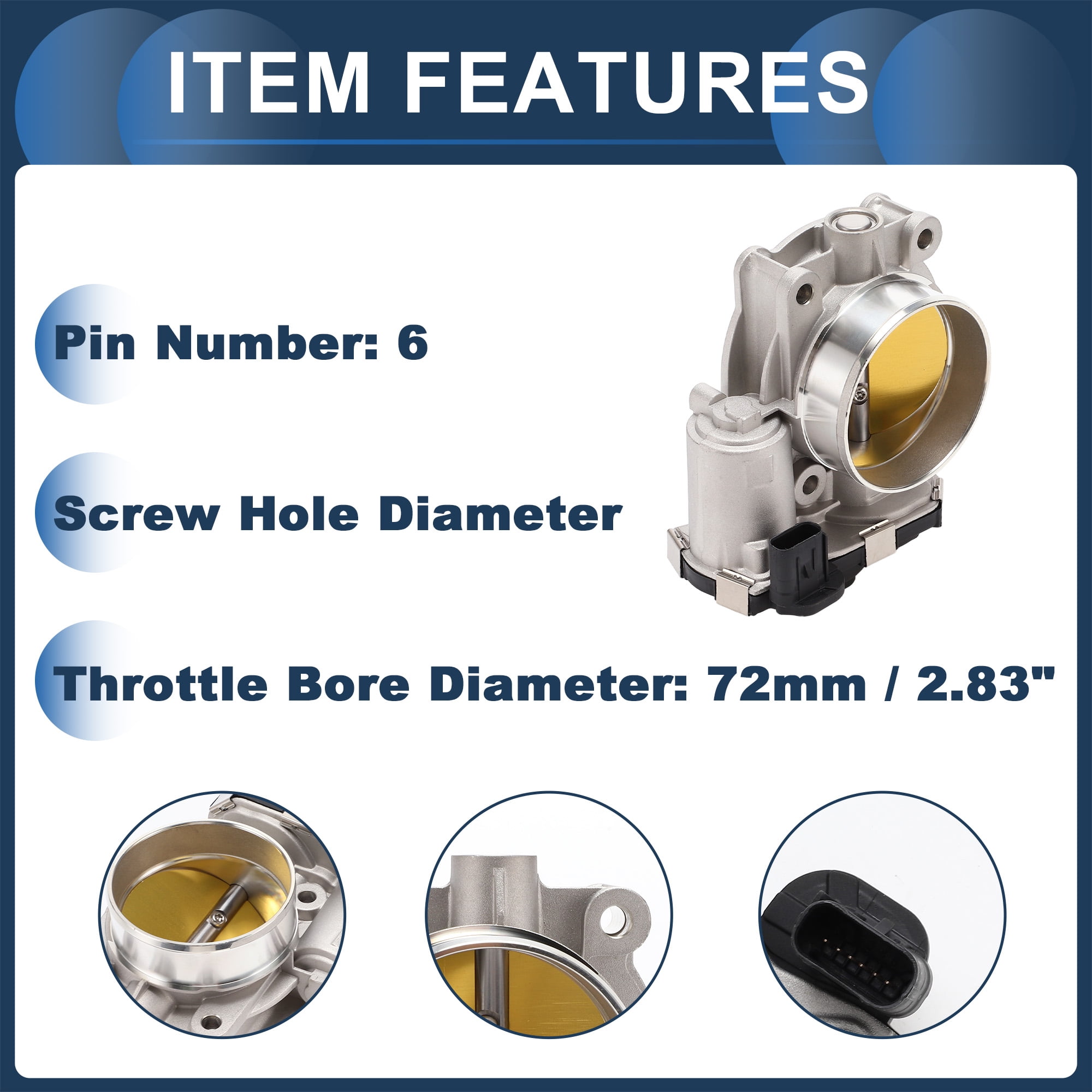 Unique Bargains Throttle Body for Chevy Impala Equinox Traverse Camaro Caprice Replace No.12669016/12670981/12632172