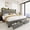 Dark Grey, variant on SHA CERLIN Velvet Full Size Bed Frame with Vertical Channel Tufted Wingback Headboard & 2 Storage Drawers/2-Tier Shelves with LED Lights & Charging Station/Noise-Free/No Box Spring Needed/White