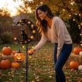 thumbnail image 7 of Halloween Black Cat Stake Light, Waterproof Solar Black Cat on Crescent Moon with Hanging Pumpkin Lantern, Outdoor Halloween Yard Decor for Garden, Patio, Lawn, Pathway,33in,B, 7 of 7