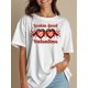 thumbnail image 2 of Camiseta de San Valentín para mujer, diseño divertido de gafas de sol con forma de corazón, ideal para amantes de la moda, ideal para fiestas o regalos, suave y cómoda., 2 of 7