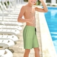 thumbnail image 6 of Cauagu Green Gingham Print Swim Trunks for Men,Youth Boys Swim Shorts Compression Liner Beach Shorts Boys' Swimming Shorts 7-20 Years Bathing Suit-Medium, 6 of 7
