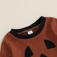 thumbnail image 5 of Gubotare Halloween Baby Clothes Baby Girl Halloween Outfit Pumpkin Bubble Bodysuit Peter Pan Collar Ruffle Long Sleeve Bodysuit Clothes 0 3 6 9 12 18 24 Months (Brown,3-6 Months), 5 of 9
