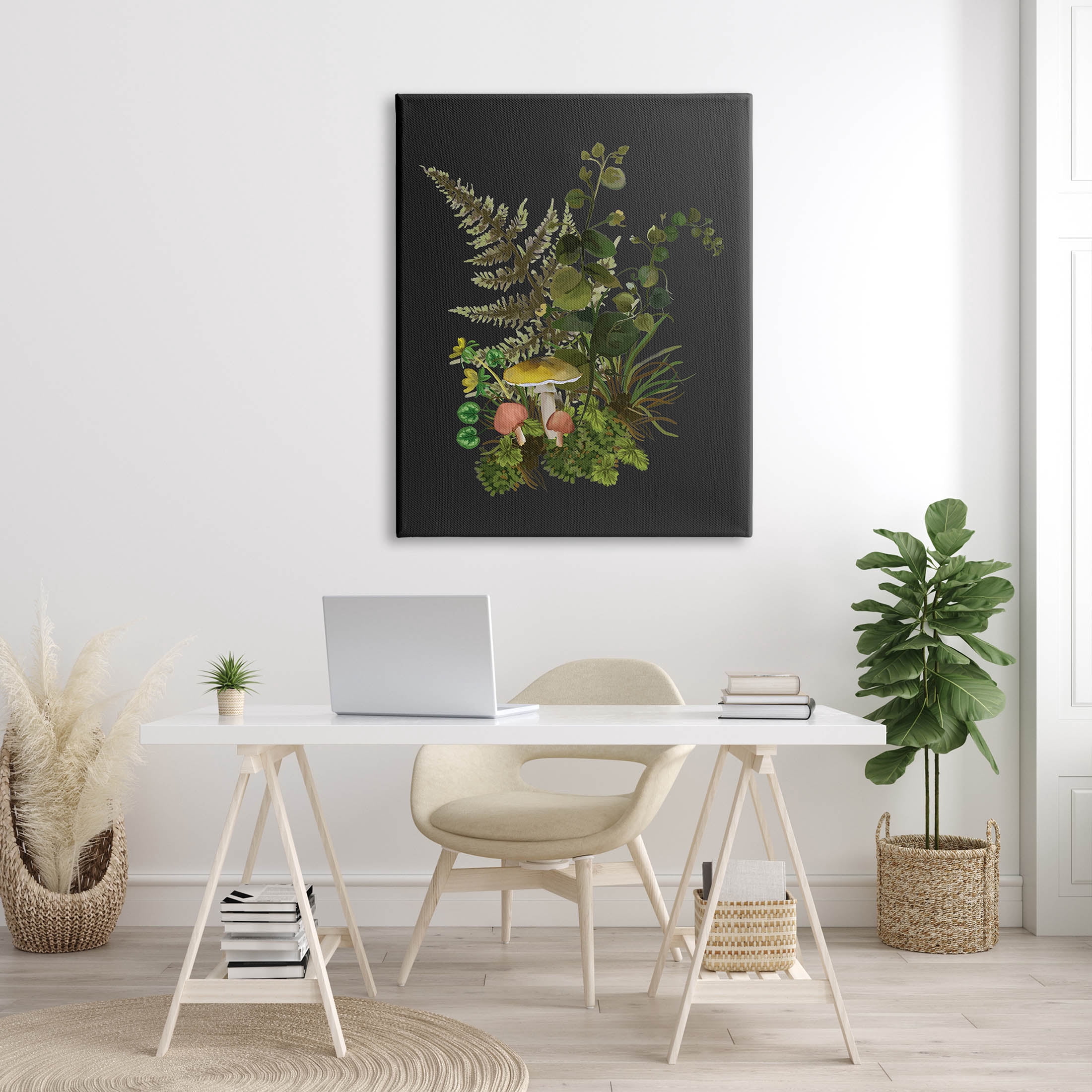 Forest Herbs Sprouting Nature Botanical & Floral Graphic Art Gallery Wrapped Canvas Print Wall Art