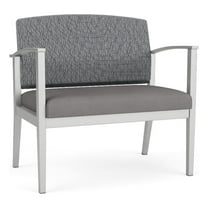 Amherst Steel Reception Waiting Bariatric Chair / Silver Steel / Gray / Gray