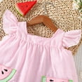 thumbnail image 7 of Hienoo Baby Girls Summer Outfits Watermelon Embroidery Sleeveless Top Shorts 2Pcs Set, 7 of 7