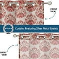 thumbnail image 4 of Vargottam Block Pattern Extra Long Sheer Curtains for Double Height Windows & Doors Set of 2 Panels, 108" Length, Grommet Top, Light Filtering Printed Georgette Drapes, 4 of 9