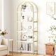 thumbnail image 1 of Arched 5 - tier estante de libros exposición racks, de altura bookshelves, moderno almacenamiento rack estante, grande wood book estante dormitorio, sala de estar, home o oficina (blanca), 1 of 8