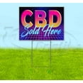 thumbnail image 1 of Cbd Sold Here (18" x 24") Yard Sign, Includes Metal Step Stake, 1 of 6