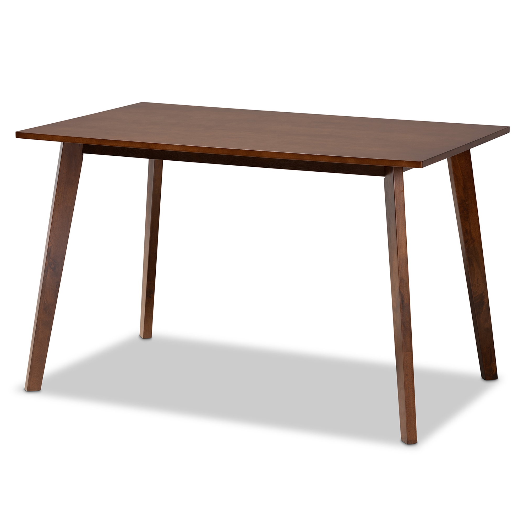 Baxton Studio Orion Mid-Century Dining Set, 5-Piece, Walnut Brown