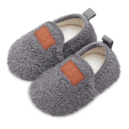 

Barerun Toddler Slippers for Boys Girls Kids House Shoes Dark Grey