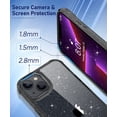 thumbnail image 5 of Compatible with iPhone 14 Plus Case with Screen Protector + Camera Lens Protector, Non Yellowing Clear Glitter Protective Phone Case, Slim for iPhone 14 Plus 6.7 Inch 2022 - Sparkle Black, 5 of 6