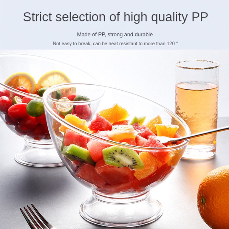 Diagonal Salad Bowl Plastic Break Resistant Clear Bowls Fruit Rice Serving  Bowls