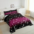 thumbnail image 3 of Erosebridal Glitter Star Bedding Set Set Twin Size, Black And Purple Comforter Set Teens Adult Bedroom Decor, Ombre Silver Meteor Quilt Sparkle Galaxy Twinkle Starlight Down Comforter, 3 of 6